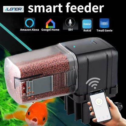 Automatic Aquarium Fish Tank Feeder Timing/Wifi Wireless Smart Phone App Intelligent Speaker Voice Remote Control Fish Feeding